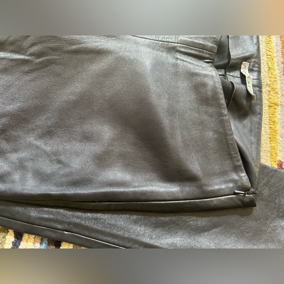 KOOKAI Black Lamb Leather Skinny Mid Rise Pants, Elegant, Size 38/10/30" Waist - Picture 6 of 8